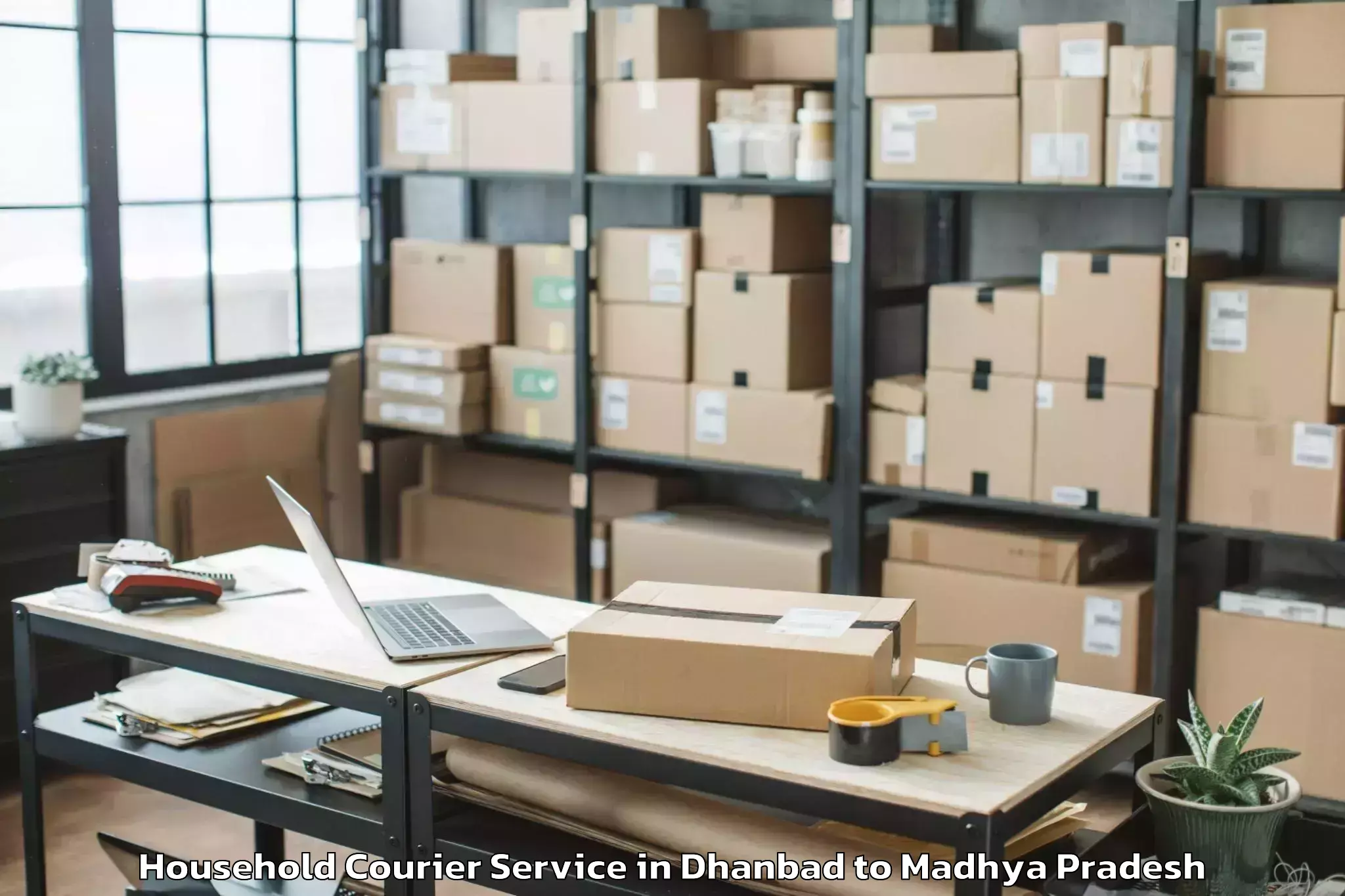 Easy Dhanbad to Burhar Household Courier Booking